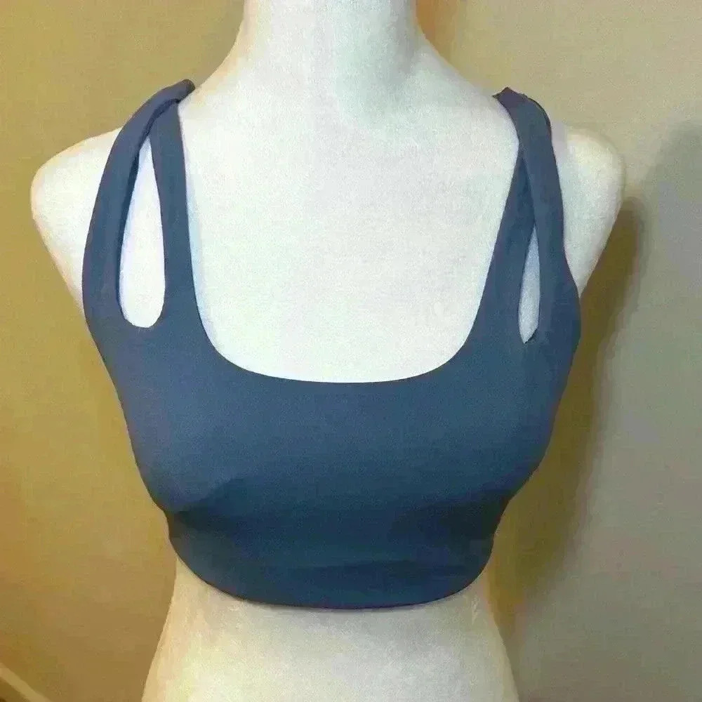 ATHLETA Dusty Blue Criss Cross Sports Bra Size Small